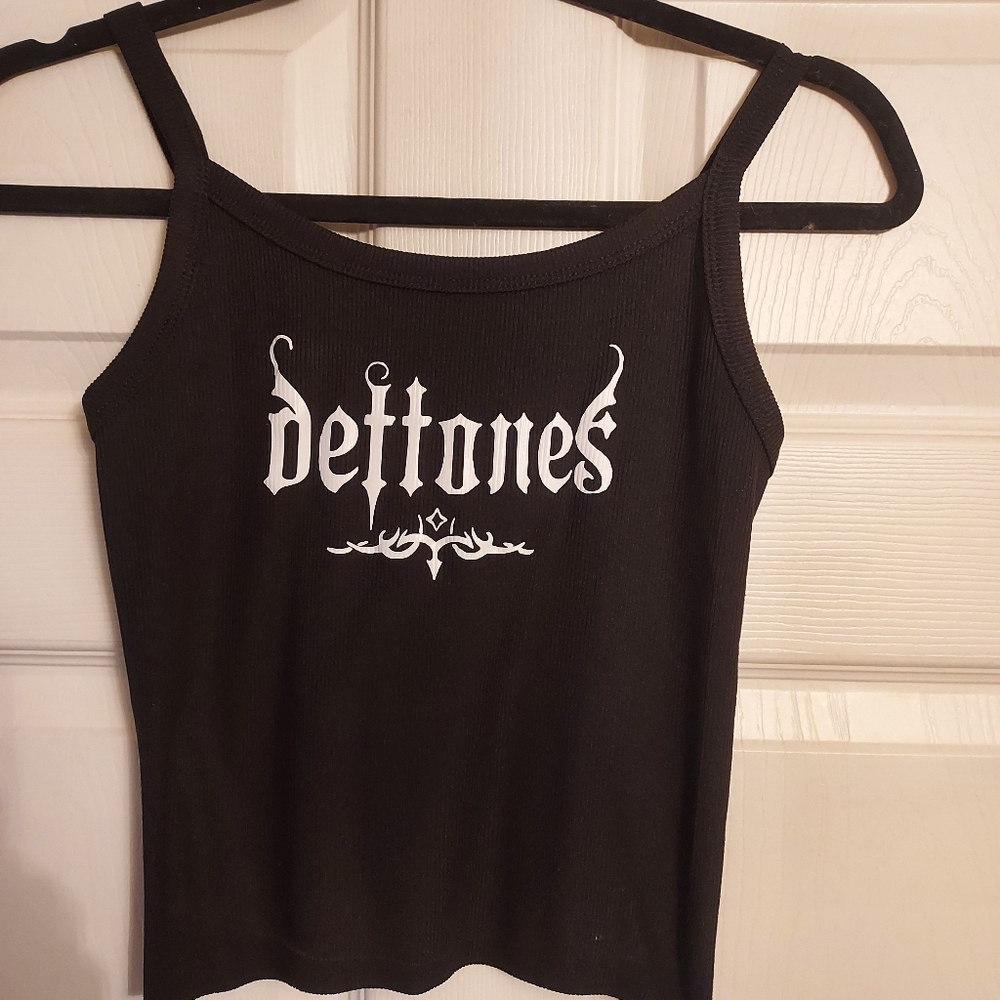Deftones crop top deftones tank top hand cropped deftones shirt Gothic design